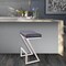 Armen Living Atlantis 26" Counter Height Backless Black Faux Leather and Brushed Stainless Steel Bar Stool LCAT26BABLK - alternate 5
